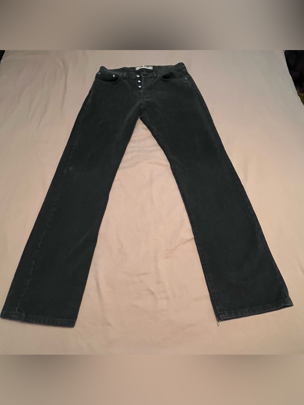 Big Star Vintage Demin Men's Button Fly Black Rope Dyed Straight-Leg Jeans